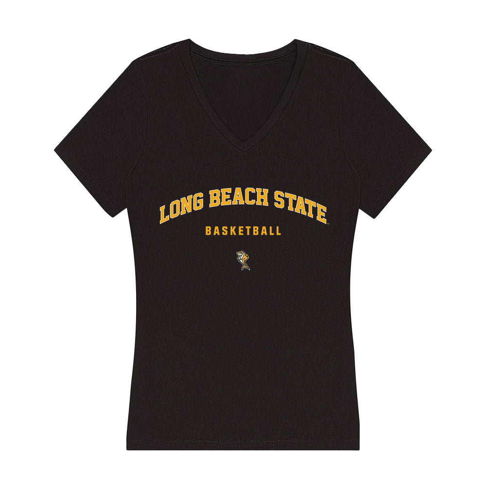 LBSU - NCAA Men's Basketball : Austin Johnson - Women's V-Neck T-Shirt-0