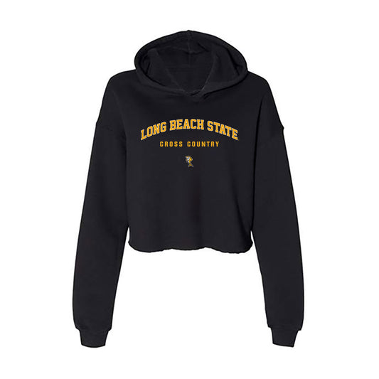 LBSU - NCAA Men's Cross Country : Cameron Rhone - Women's Crop Fleece Hoodie-0
