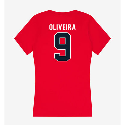 Dallas Baptist - NCAA Men's Soccer : Erik Oliveira - Women's V-Neck T-Shirt-1