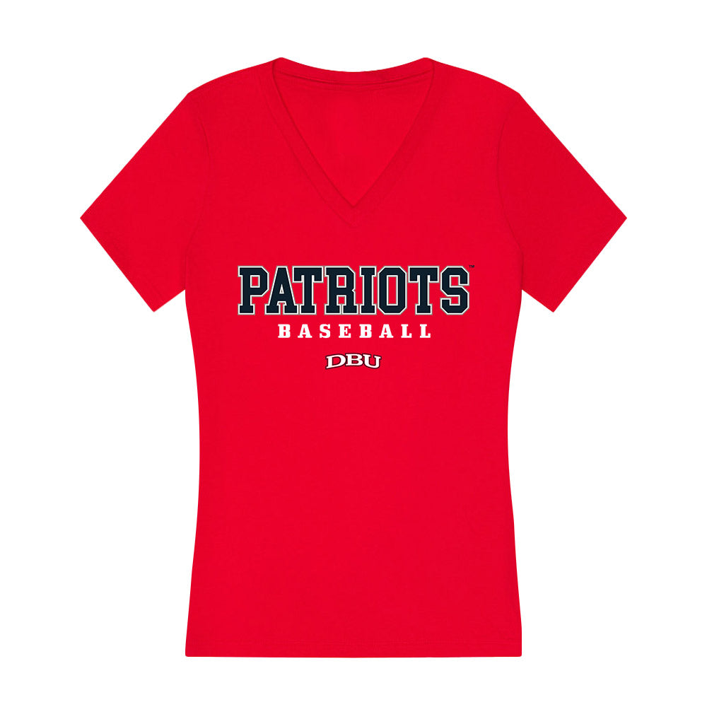 Dallas Baptist - NCAA Baseball : Avery Duncan - Women's V-Neck T-Shirt-0
