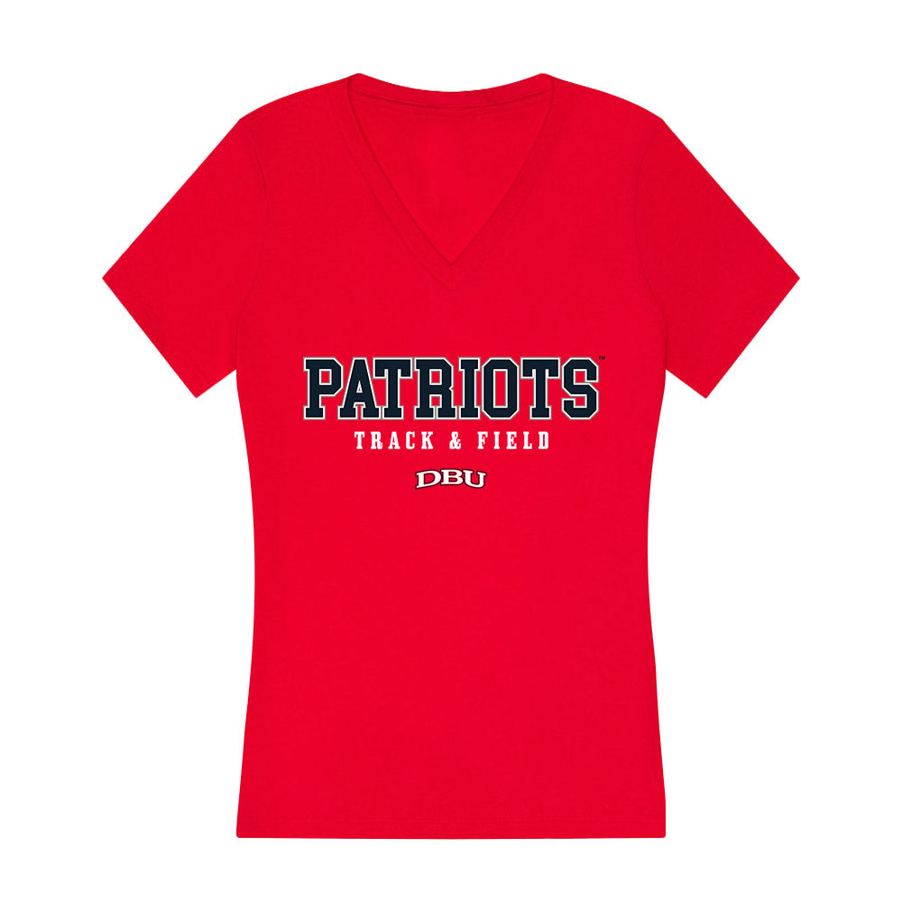 Dallas Baptist - NCAA Women's Track & Field : Talitha Brown - Women's V-Neck T-Shirt-0