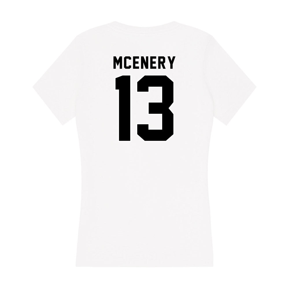 Providence - NCAA Men's Ice Hockey : Geno McEnery - Women's V-Neck T-Shirt-1