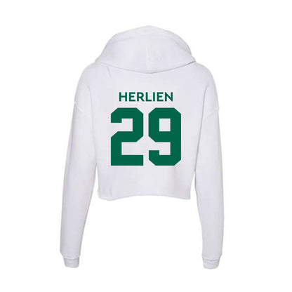 Illinois Wesleyan - NCAA Football : Thomas Herlien - Women's Crop Fleece Hoodie-1