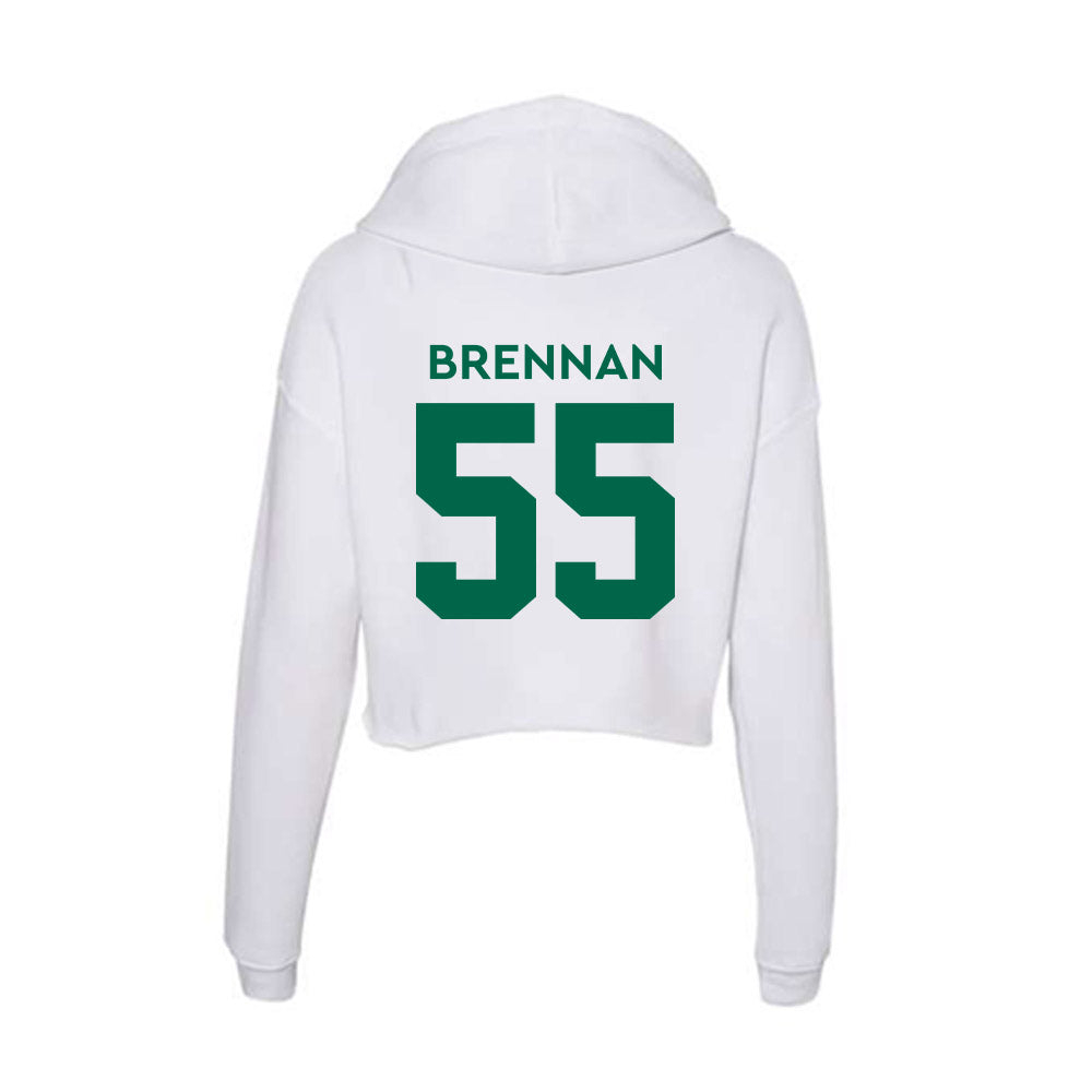 Illinois Wesleyan - NCAA Football : Mac Brennan - Women's Crop Fleece Hoodie-1