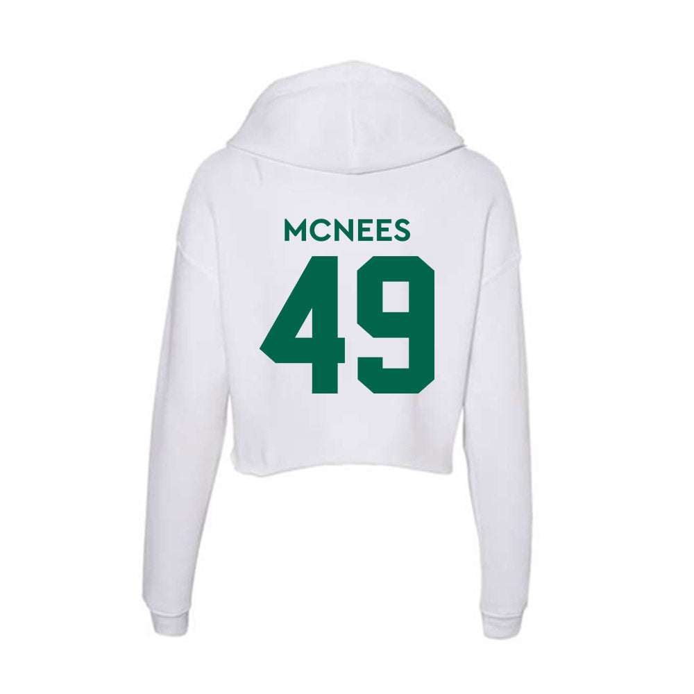 Illinois Wesleyan - NCAA Football : Zach McNees - Women's Crop Fleece Hoodie-1