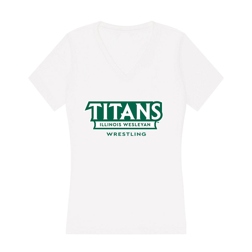 Illinois Wesleyan - NCAA Wrestling : Ameer Alamawi - Women's V-Neck T-Shirt-0