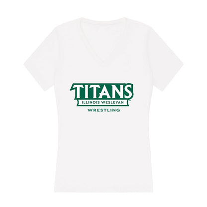 Illinois Wesleyan - NCAA Wrestling : Evan Carel - Women's V-Neck T-Shirt-0