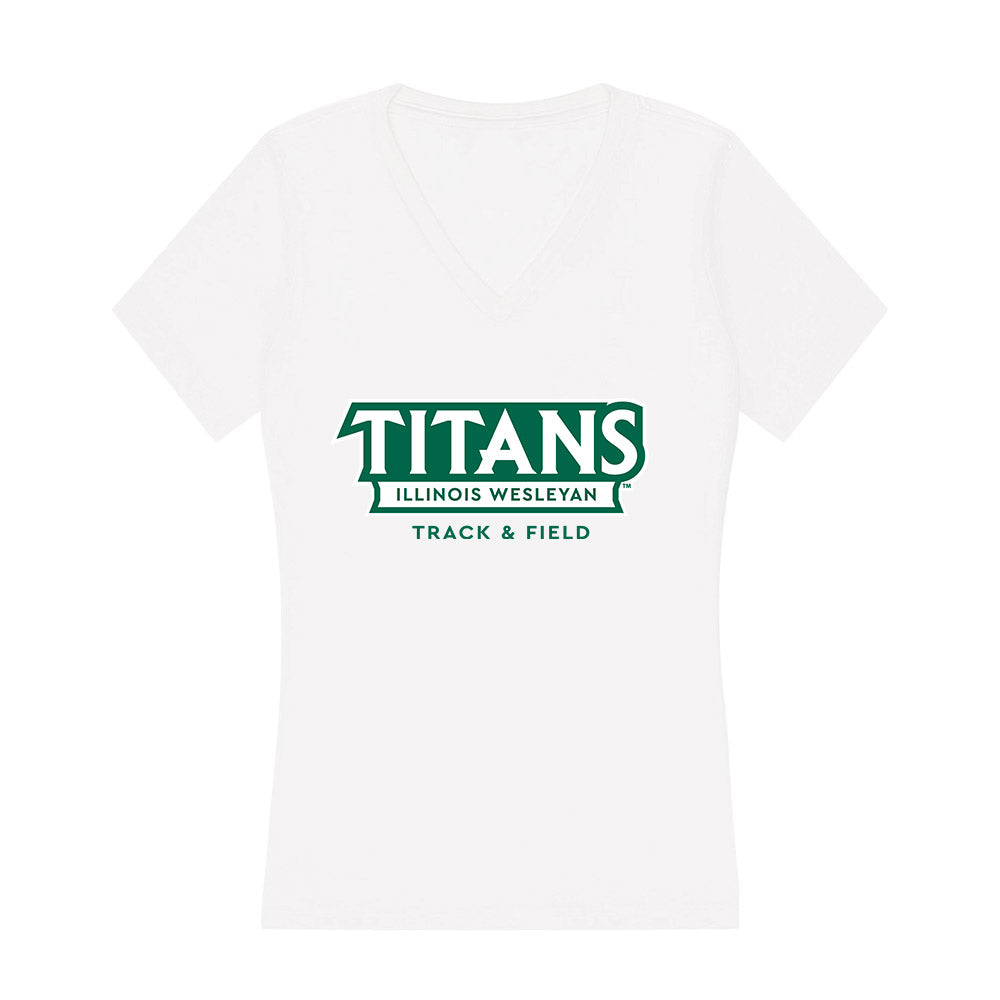 Illinois Wesleyan - NCAA Men's Track & Field : Keagan Uphoff - Women's V-Neck T-Shirt-0