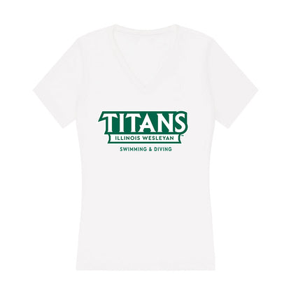 Illinois Wesleyan - NCAA Women's Swimming & Diving : Abigail Schnittker - Women's V-Neck T-Shirt-0