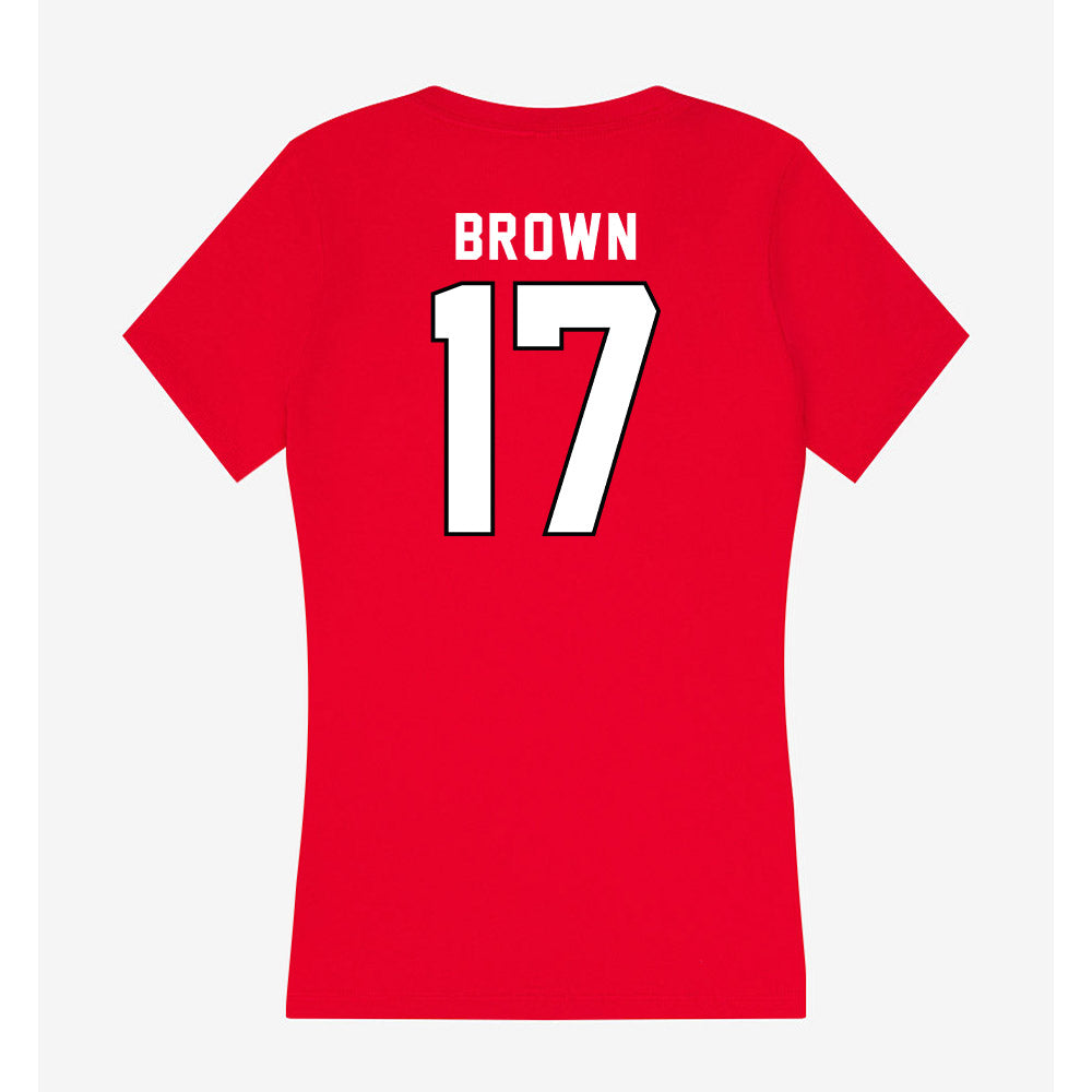 Tampa - NCAA Baseball : Ethan Brown - Women's V-Neck T-Shirt-1