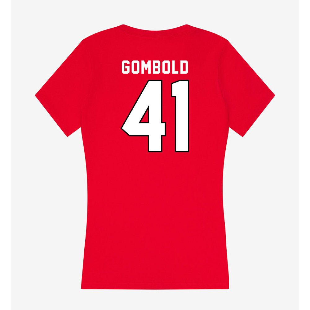 Tampa - NCAA Men's Lacrosse : Gordy Gombold - Women's V-Neck T-Shirt-1