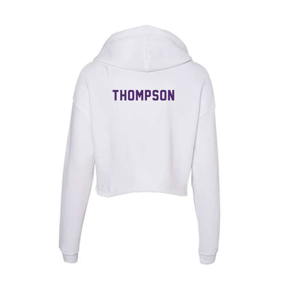 Albion - NCAA Men's Swimming & Diving : Cameron Thompson - Women's Crop Fleece Hoodie-1