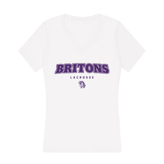 Albion - NCAA Men's Lacrosse : Matthew Compton - Women's V-Neck T-Shirt-0