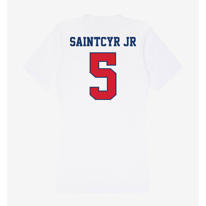 Francis Marion - NCAA Men's Basketball : Farid SaintCyr Jr - Women's V-Neck T-Shirt-1