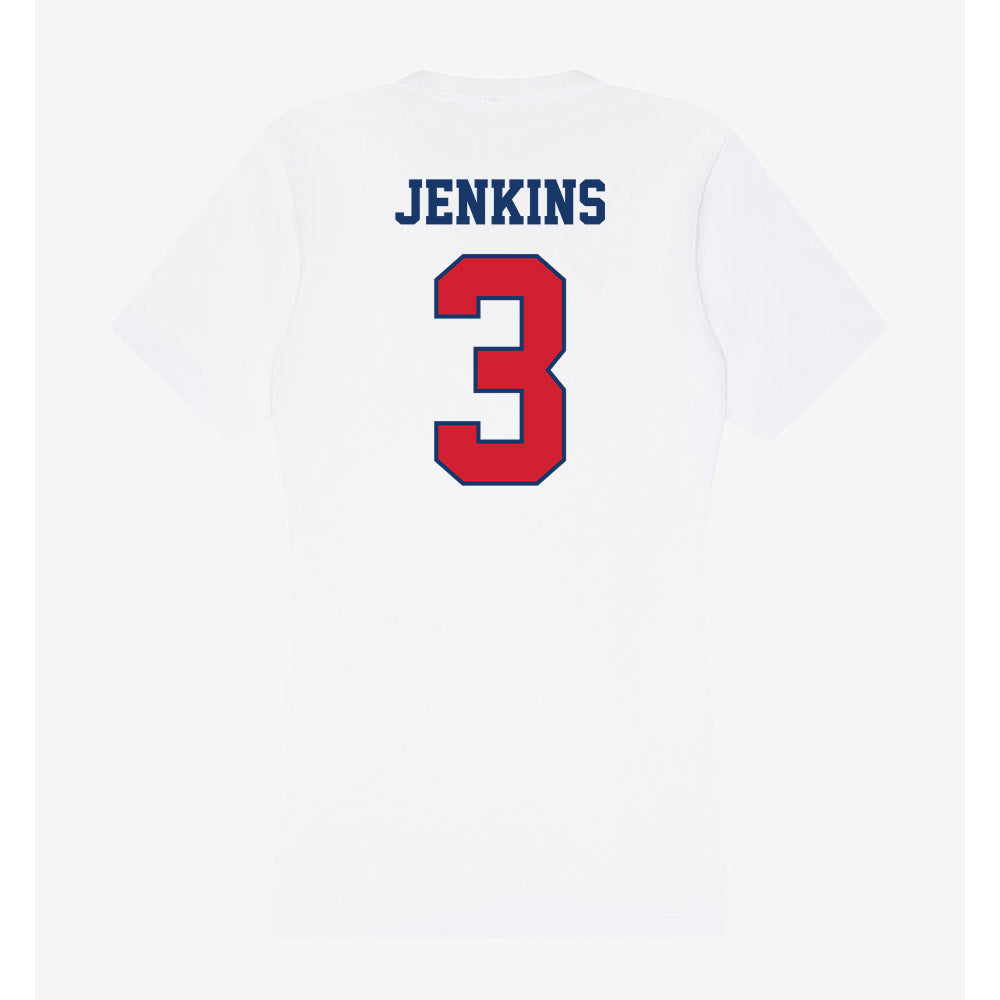 Francis Marion - NCAA Men's Basketball : John-Michael Jenkins - Women's V-Neck T-Shirt-1
