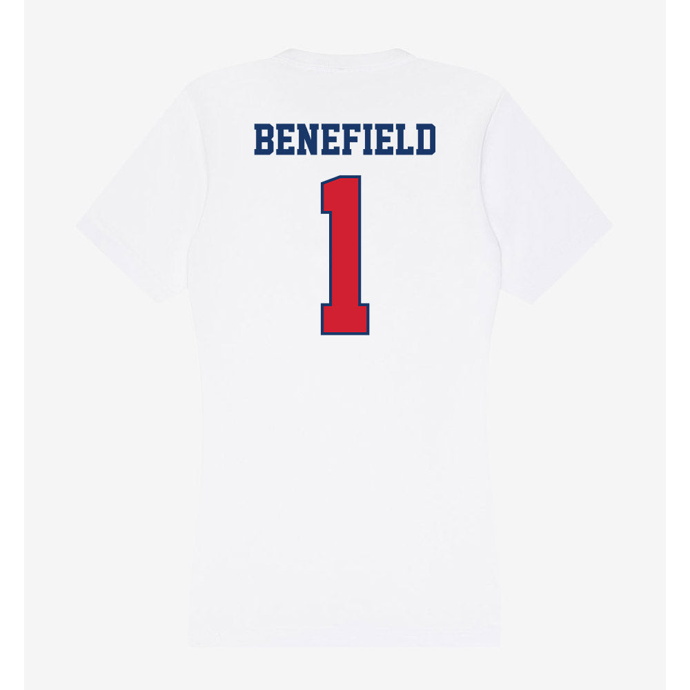 Francis Marion - NCAA Women's Basketball : Jaliyah Benefield - Women's V-Neck T-Shirt-1
