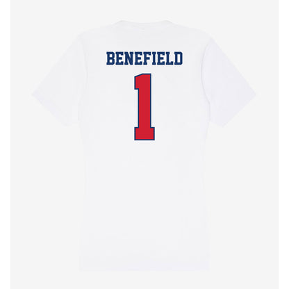Francis Marion - NCAA Women's Basketball : Jaliyah Benefield - Women's V-Neck T-Shirt-1