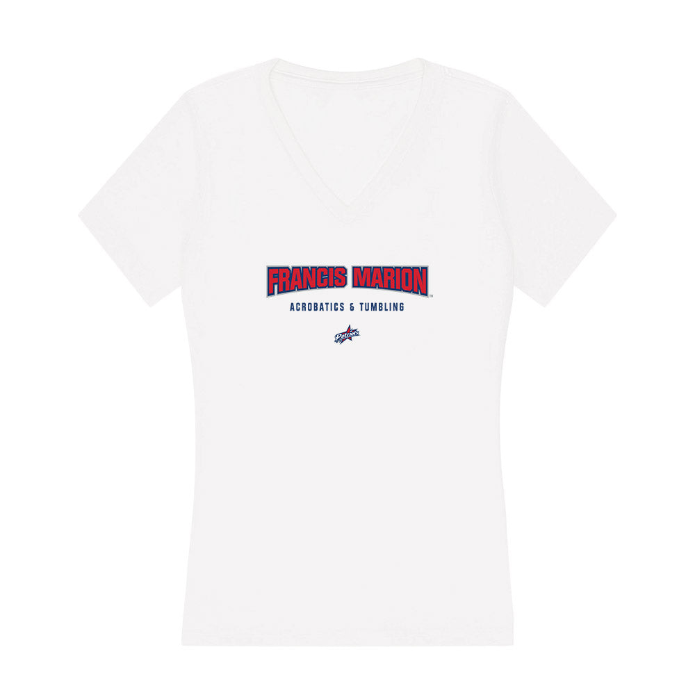 Francis Marion - NCAA Acrobatics & Tumbling : Emilly Rhodes - Women's V-Neck T-Shirt-0