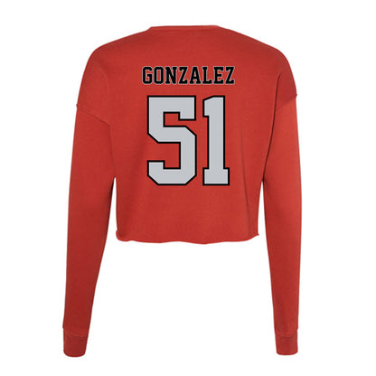 CSUN - NCAA Baseball : Roberto Gonzalez - Women's Cropped Crew Fleece-1