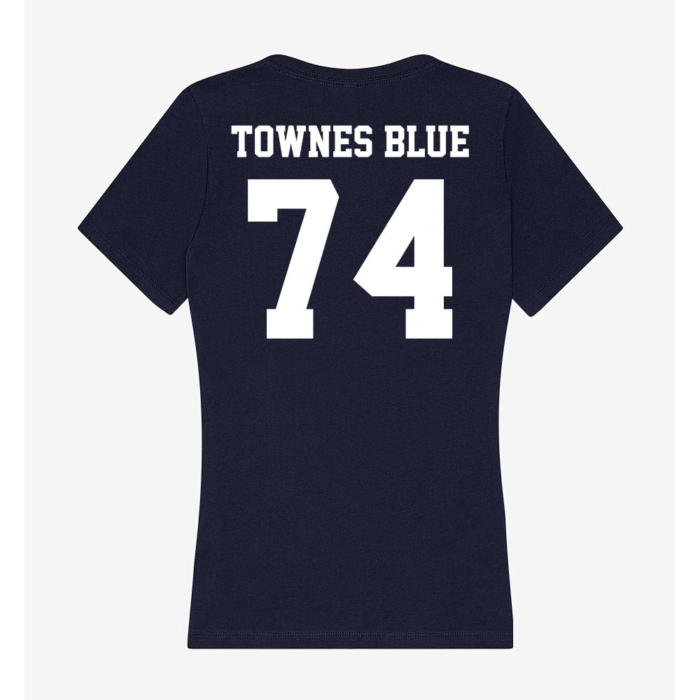 Jackson State - NCAA Football : DAndre Townes Blue - Women's V-Neck T-Shirt-1