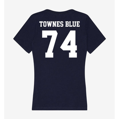 Jackson State - NCAA Football : DAndre Townes Blue - Women's V-Neck T-Shirt-1