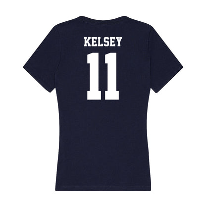 Jackson State - NCAA Women's Basketball : Tierney Kelsey - Women's V-Neck T-Shirt-1