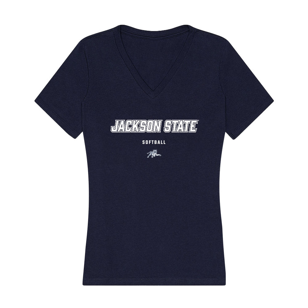 Jackson State - NCAA Softball : Hermariya Stephens - Women's V-Neck T-Shirt-0