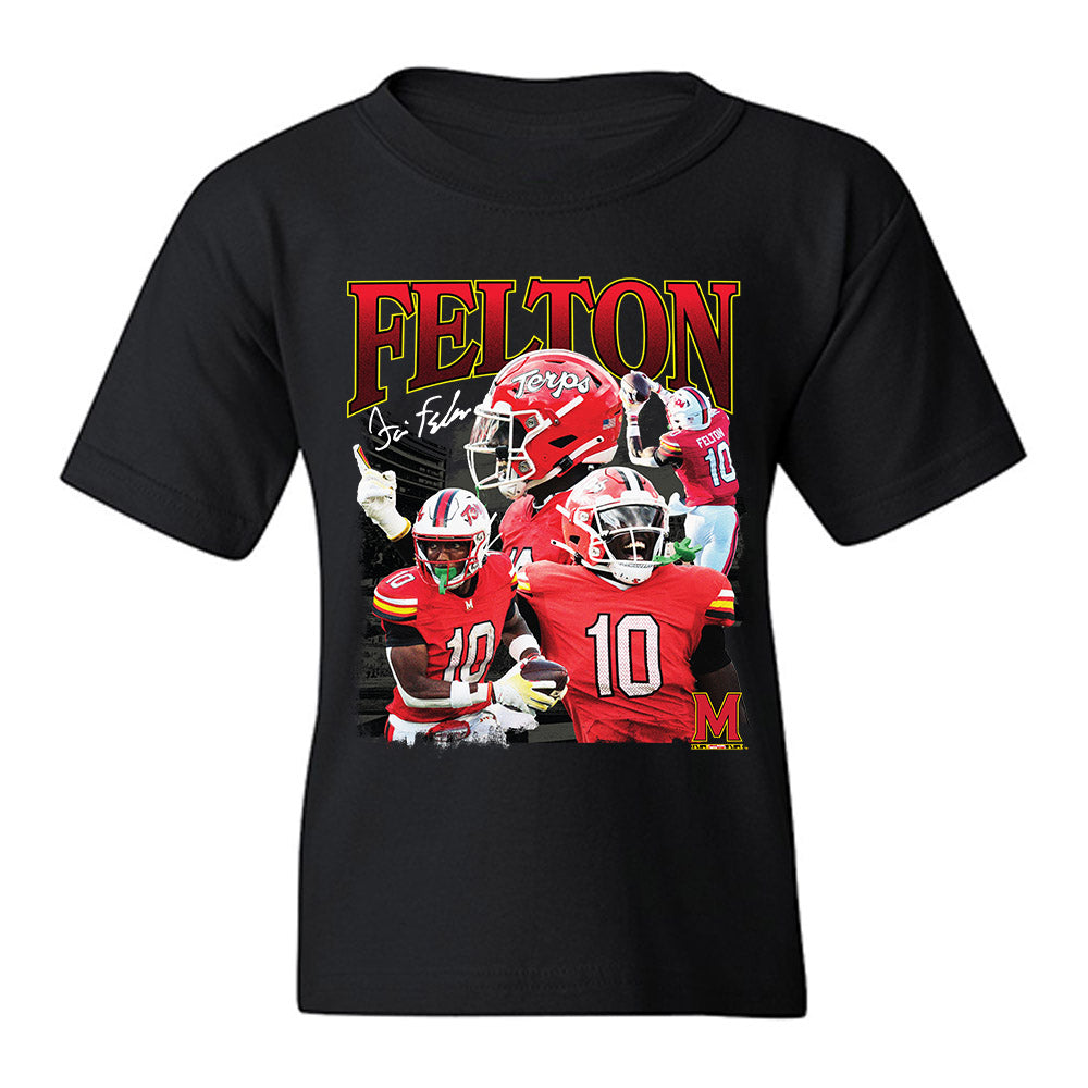 Maryland - NCAA Football : Tai Felton - Player Collage Youth T-Shirt-0