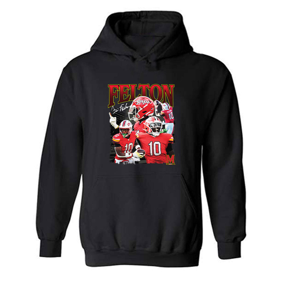 Maryland - NCAA Football : Tai Felton - Player Collage Hooded Sweatshirt-0