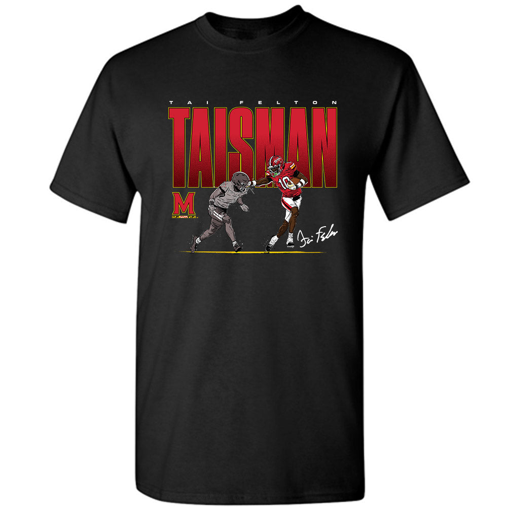 Maryland - NCAA Football : Tai Felton - Individual Caricature T-Shirt-0