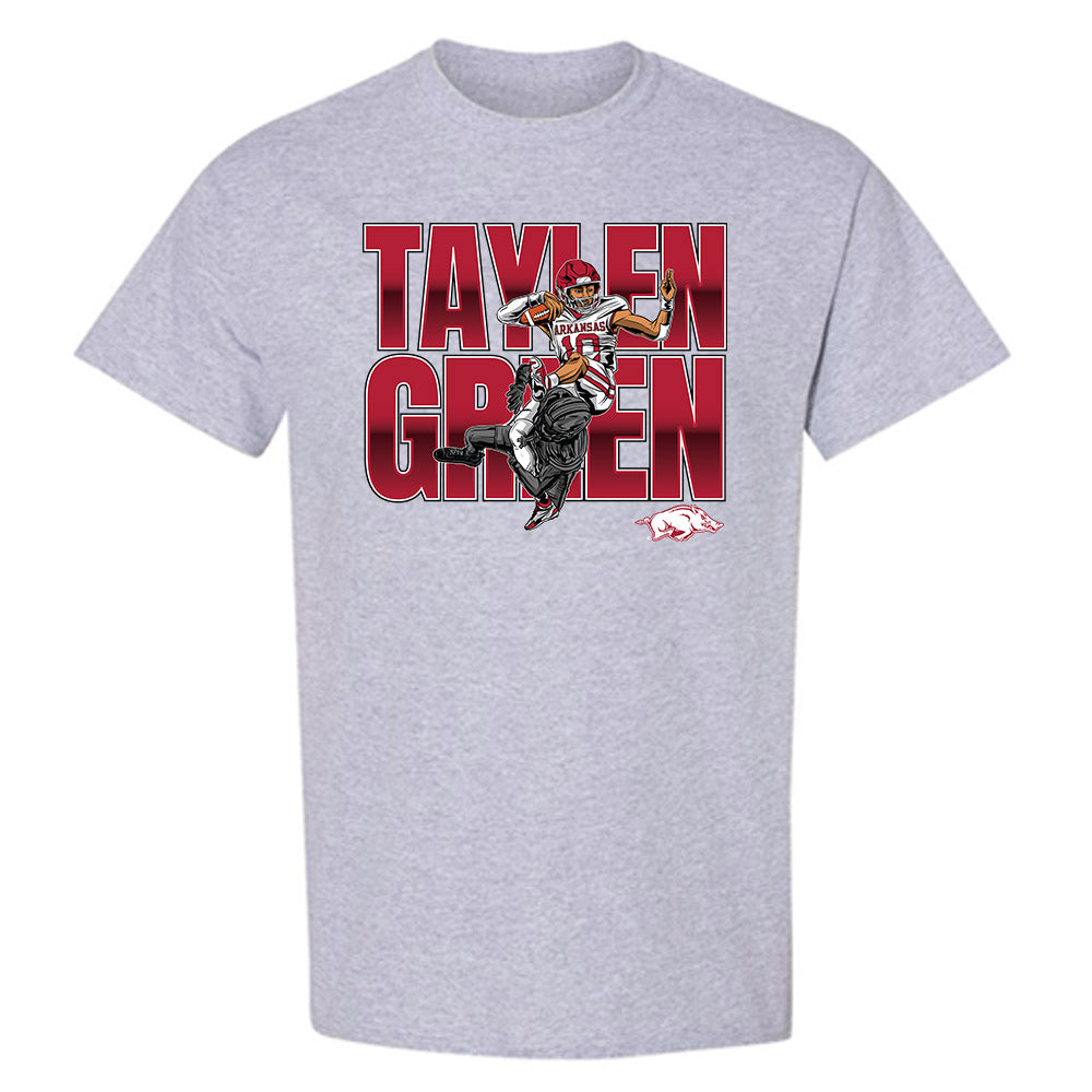 Arkansas - NCAA Football : Taylen Green - Individual Caricature T-Shirt-0
