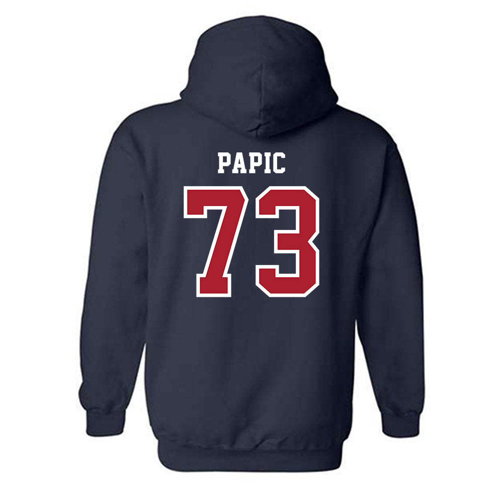 Stony Brook - NCAA Football : Niko Papic - Classic Shersey Hooded Sweatshirt-1