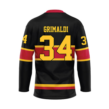 Ferris State - NCAA Men's Ice Hockey : Nick Grimaldi - 2024 Black Hockey Jersey-1