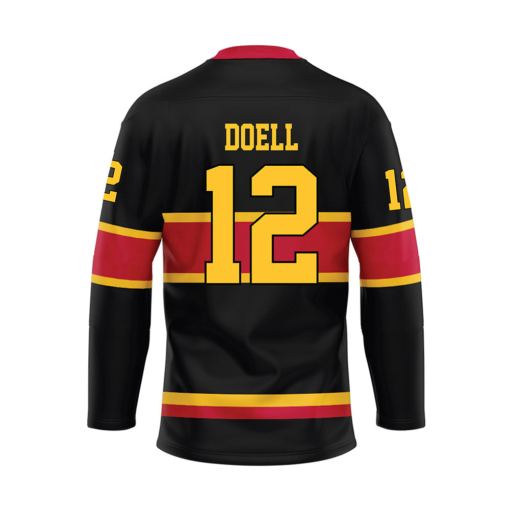 Ferris State - NCAA Men's Ice Hockey : Holden Doell - 2024 Black Hockey Jersey-1