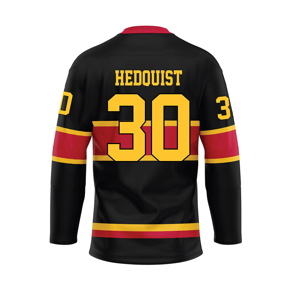 Ferris State - NCAA Men's Ice Hockey : Hobie Hedquist - 2024 Black Hockey Jersey-1