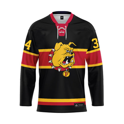 Ferris State - NCAA Men's Ice Hockey : Nick Grimaldi - 2024 Black Hockey Jersey-0