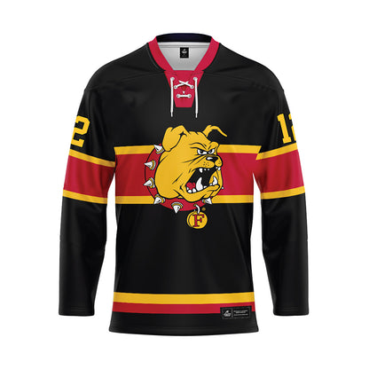 Ferris State - NCAA Men's Ice Hockey : Holden Doell - 2024 Black Hockey Jersey-0