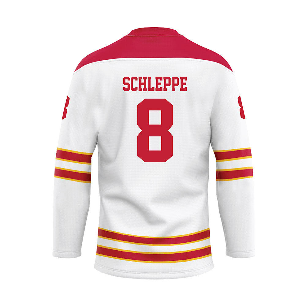 Ferris State - NCAA Men's Ice Hockey : Tyler Schleppe - 2024 White Hockey Jersey-1