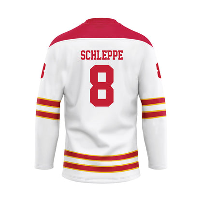 Ferris State - NCAA Men's Ice Hockey : Tyler Schleppe - 2024 White Hockey Jersey-1