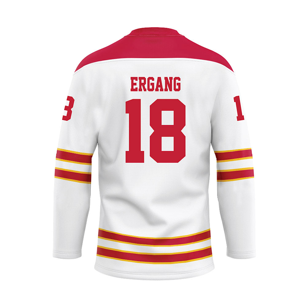 Ferris State - NCAA Men's Ice Hockey : Kaleb Ergang - 2024 White Hockey Jersey-1