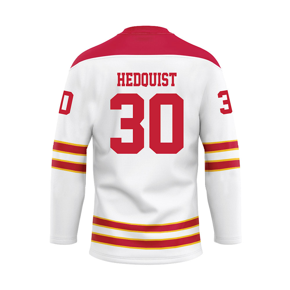 Ferris State - NCAA Men's Ice Hockey : Hobie Hedquist - 2024 White Hockey Jersey-1