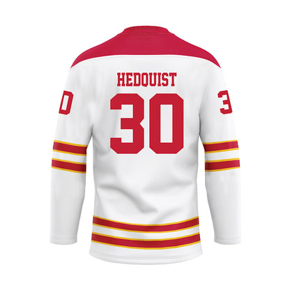 Ferris State - NCAA Men's Ice Hockey : Hobie Hedquist - 2024 White Hockey Jersey-1