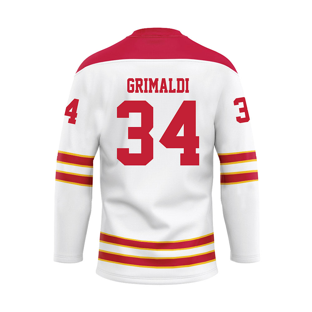 Ferris State - NCAA Men's Ice Hockey : Nick Grimaldi - 2024 White Hockey Jersey-1