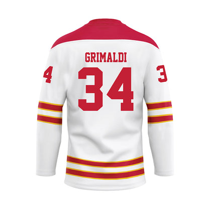 Ferris State - NCAA Men's Ice Hockey : Nick Grimaldi - 2024 White Hockey Jersey-1