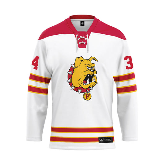 Ferris State - NCAA Men's Ice Hockey : Nick Grimaldi - 2024 White Hockey Jersey-0