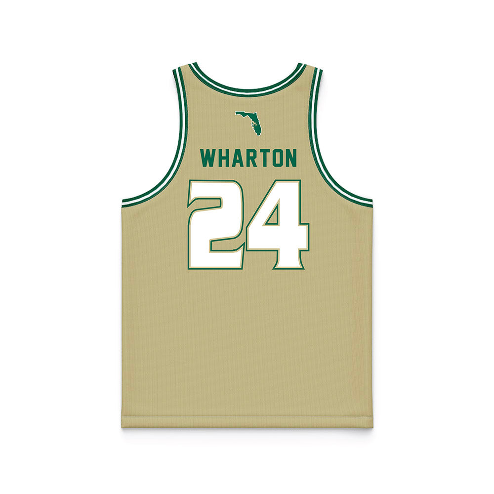 USF - NCAA Men's Basketball : Jaylen Wharton - Gold Basketball Jersey