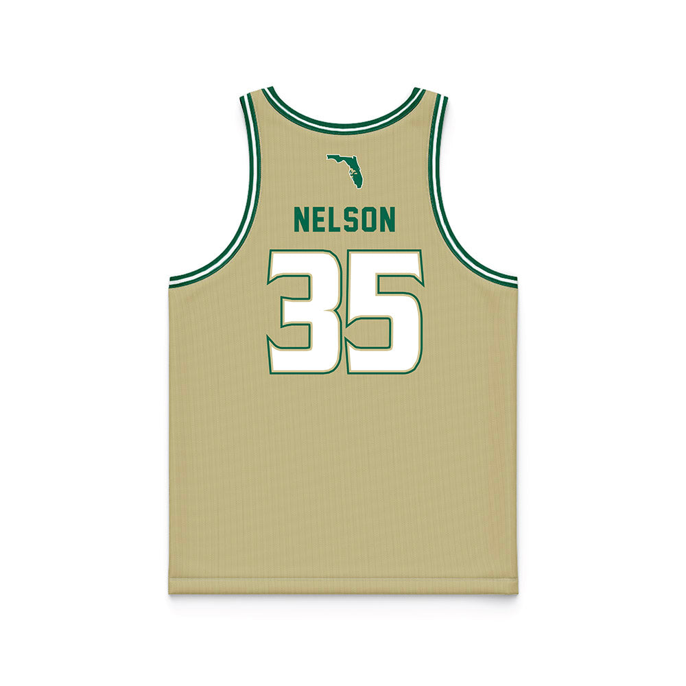 USF - NCAA Men's Basketball : Izaiyah Nelson - Gold Basketball Jersey-1