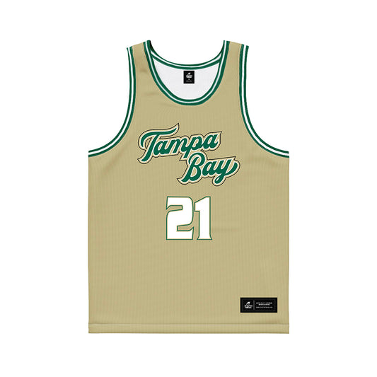 USF - NCAA Men's Basketball : Adriel Nyorha - Gold Basketball Jersey-0