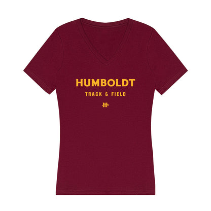 Humboldt State - NCAA Men's Track & Field : Damian Greenwood - Women's V-Neck T-Shirt-0