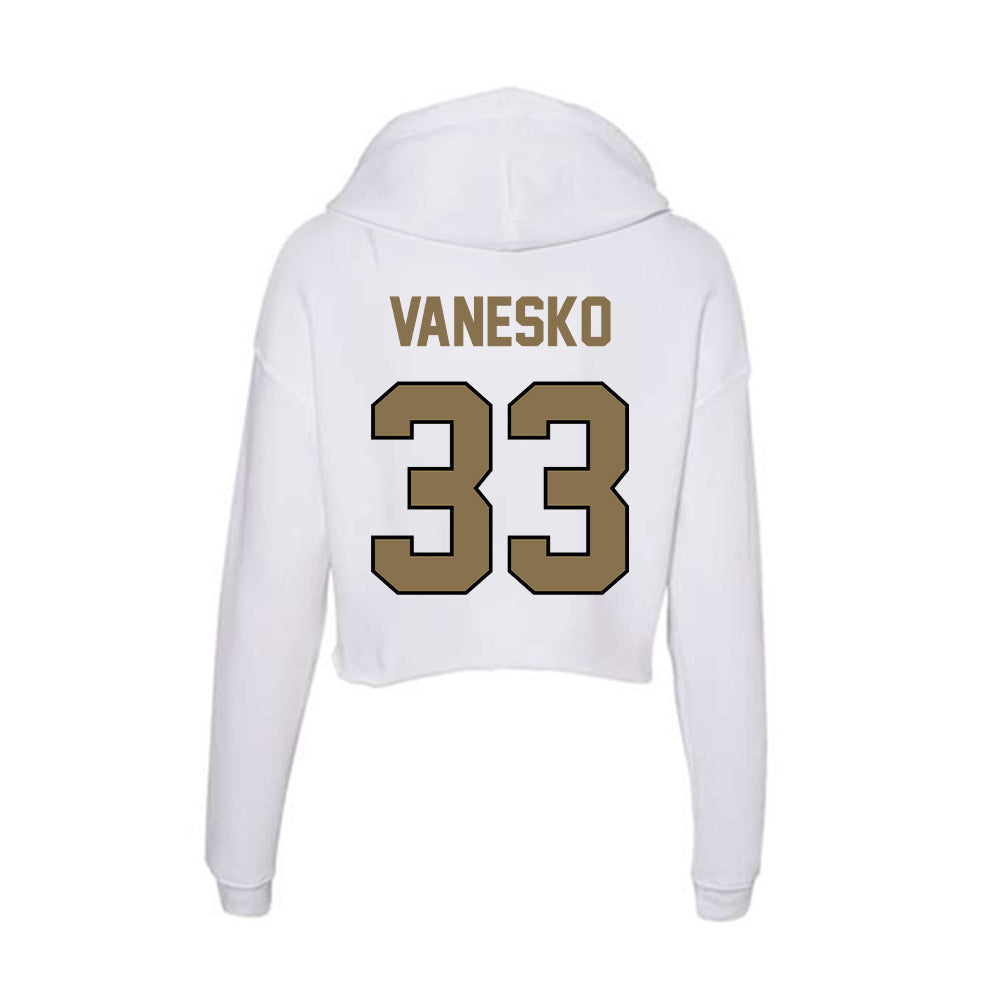 Bryant - NCAA Baseball : Jackson Vanesko - Women's Crop Fleece Hoodie-1